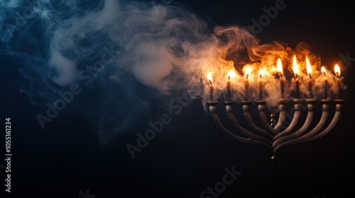 Menorah with Smoke