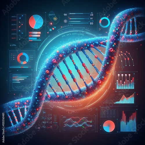 84 Data DNA KPI KPI visualized as a segment of DNA with the base photo