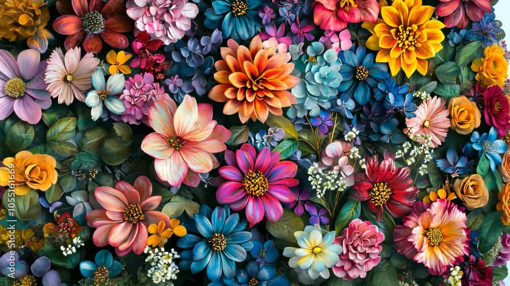 A close-up view of a vibrant bouquet of colorful flowers A close-up view of a vibrant bouquet of colorful flowers