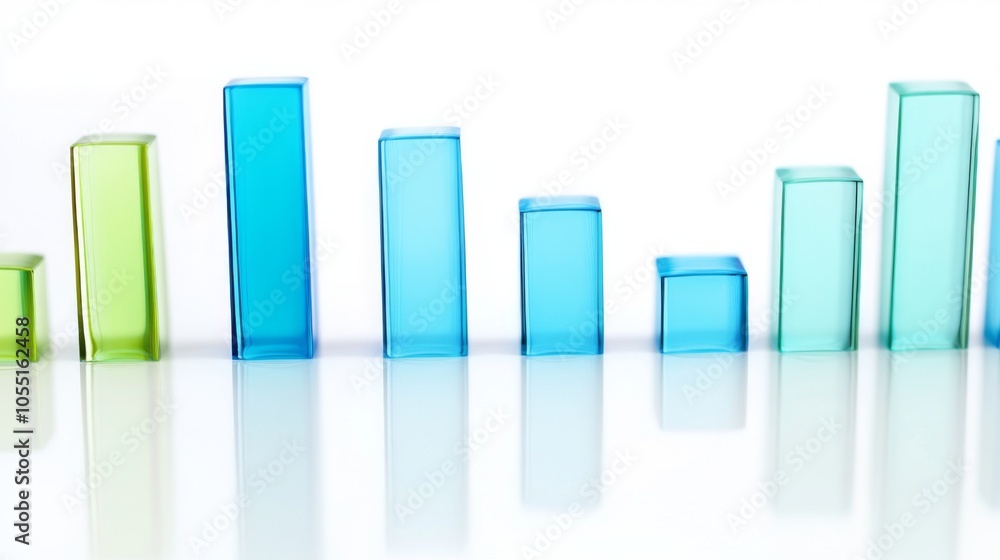 Colorful Glass Bar Graph Representation of Data Colorful Glass Bar Graph Representation of Data