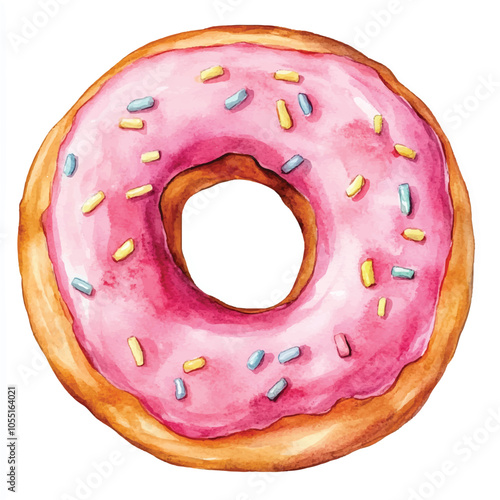 Doughnut watercolor clipart illustration