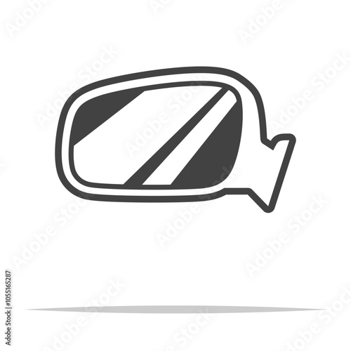 Car side view mirror icon transparent vector isolated