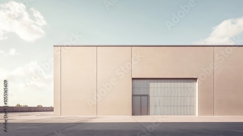 Modern Warehouse Exterior: Minimalist Architectural Design 