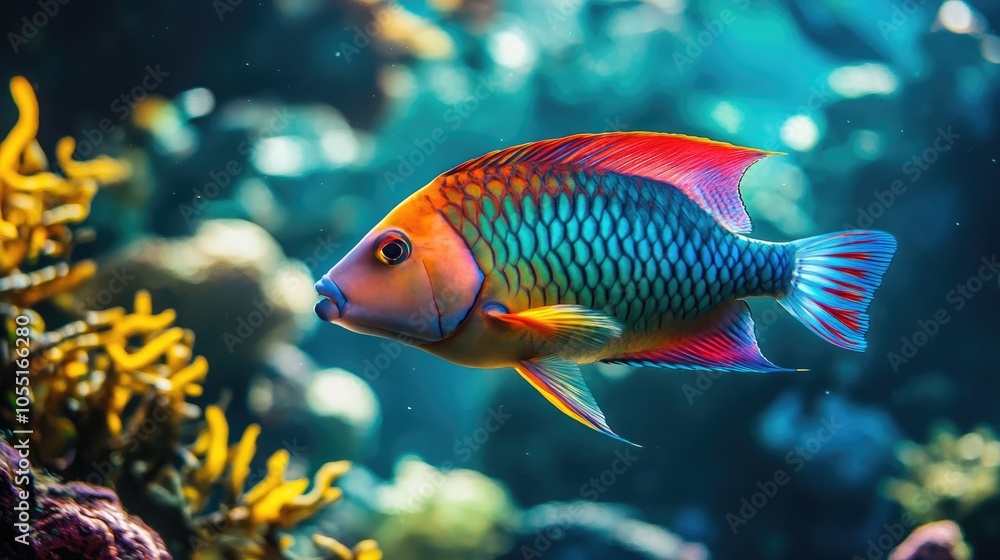 Fototapeta premium Vibrant Tropical Fish in an Underwater Paradise