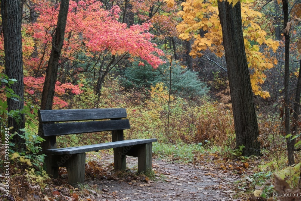 Wooden bench in a serene forest setting with a large tree in the background, dappled sunlight filtering through leaves. Wooden bench in a serene forest setting with a large tree in the background, dappled sunlight filtering through leaves.