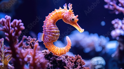 Seahorse in a Vibrant Underwater Environment