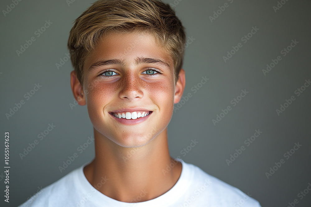 Portrait of smiling white cute teenage boy Portrait of smiling white cute teenage boy