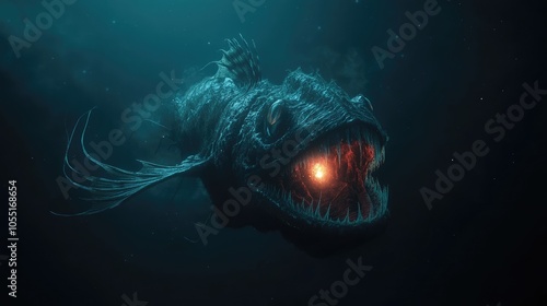 Deep Sea Creature with Bioluminescent Lure