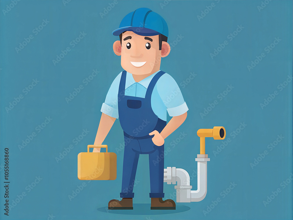 Plumber serviceman - small business illustrations. Plumber serviceman - small business illustrations.