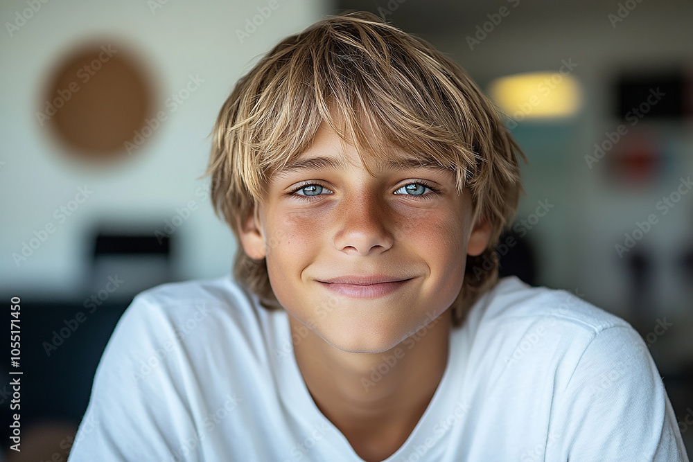 Portrait of smiling white cute teenage boy Portrait of smiling white cute teenage boy