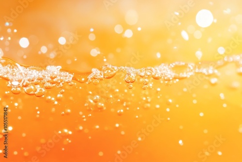 a background of sparkling orange soda freshly flowing 