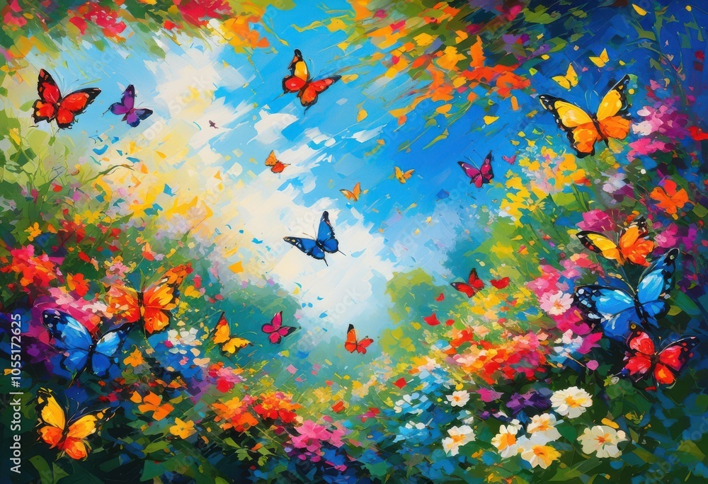 vibrant greenery colorful blossoms lush garden oasis filled diverse flora foliage under bright blue skies, arrangements, beds, blooms, botanical, canopies, clusters vibrant greenery colorful blossoms lush garden oasis filled diverse flora foliage under bright blue skies, arrangements, beds, blooms, botanical, canopies, clusters