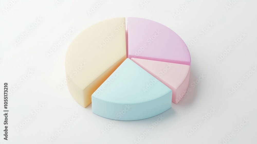 Obraz premium Colorful Pie Chart Representation on a White Background