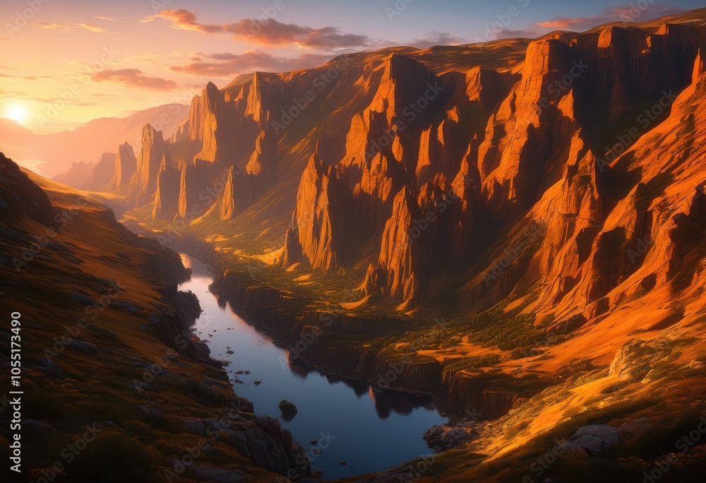 Obraz premium dynamic landscapes exhibiting unique landform variations dramatic natural patterns under varying light conditions, terrain, elevation, texture, mountain