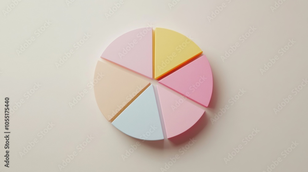 Colorful Pie Chart Design on Subtle Background Colorful Pie Chart Design on Subtle Background