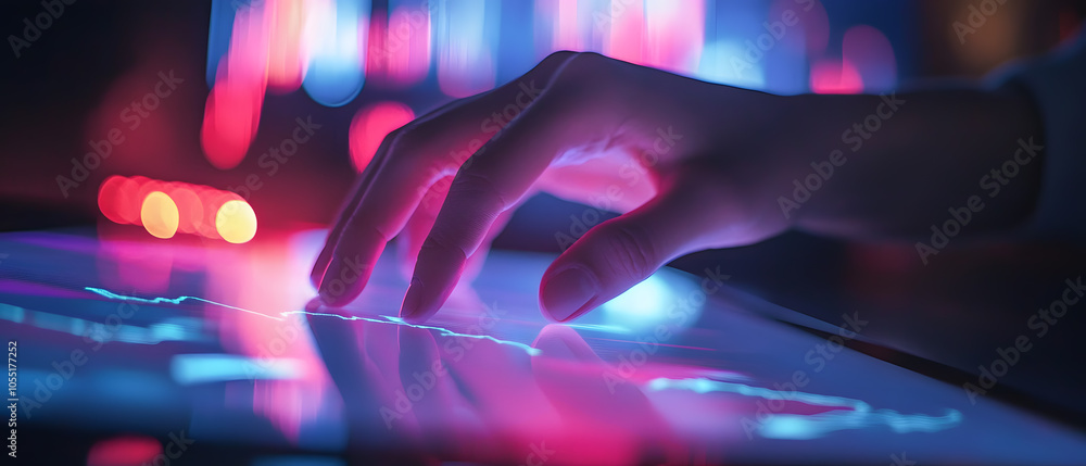 Futuristic Business & Stock Investment Visuals: High-Tech, Neon-Lit Financial Concepts with Modern Urban Backdrops Futuristic Business & Stock Investment Visuals: High-Tech, Neon-Lit Financial Concepts with Modern Urban Backdrops