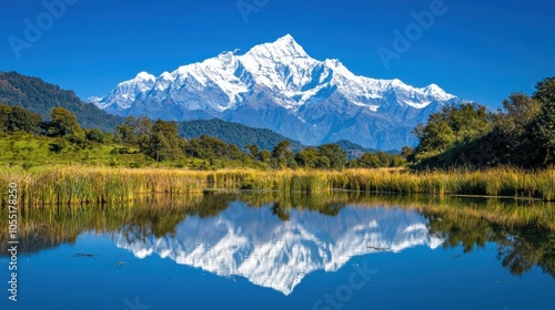 Serene Mountain Reflection in Tranquil Lake