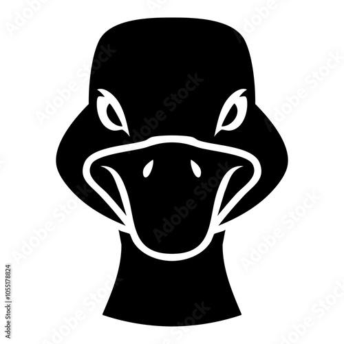 Duck Head Silhouette. Simple Animal Logo.