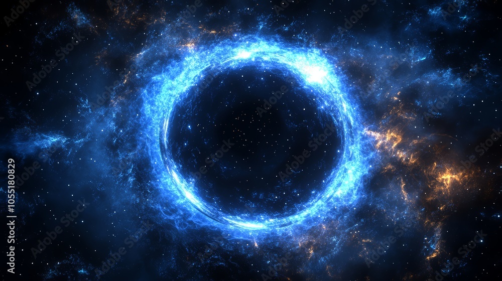 Vivid Blue Cosmic Vortex in Deep Space Galaxy Vivid Blue Cosmic Vortex in Deep Space Galaxy