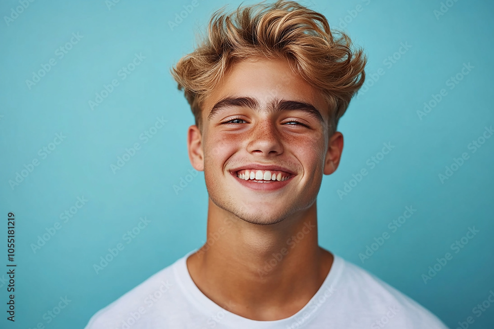 Portrait of smiling white cute teenage boy Portrait of smiling white cute teenage boy