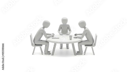 Teamwork 3d icon isolated on a white background with copy space