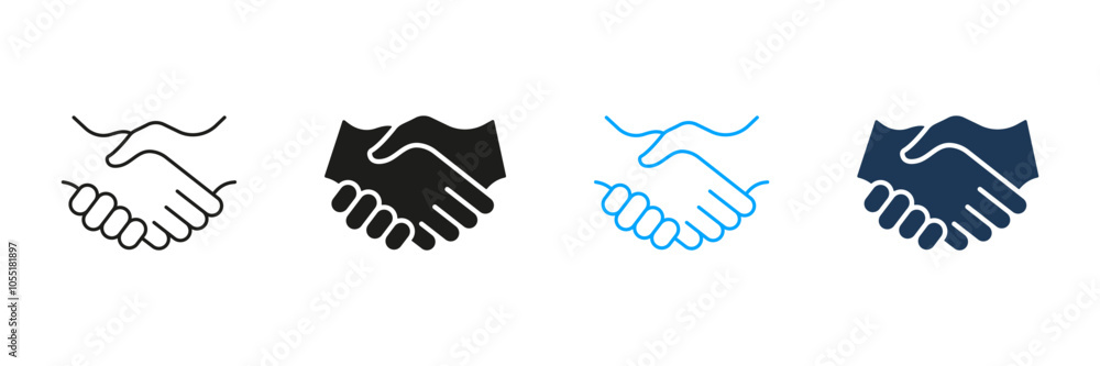 Deal Icon. Handshake Line and Silhouette Icon Set. Business Partnership, Hand Shake Symbol. Professional Agreement. Editable Stroke. Isolated Vector Illustration Deal Icon. Handshake Line and Silhouette Icon Set. Business Partnership, Hand Shake Symbol. Professional Agreement. Editable Stroke. Isolated Vector Illustration