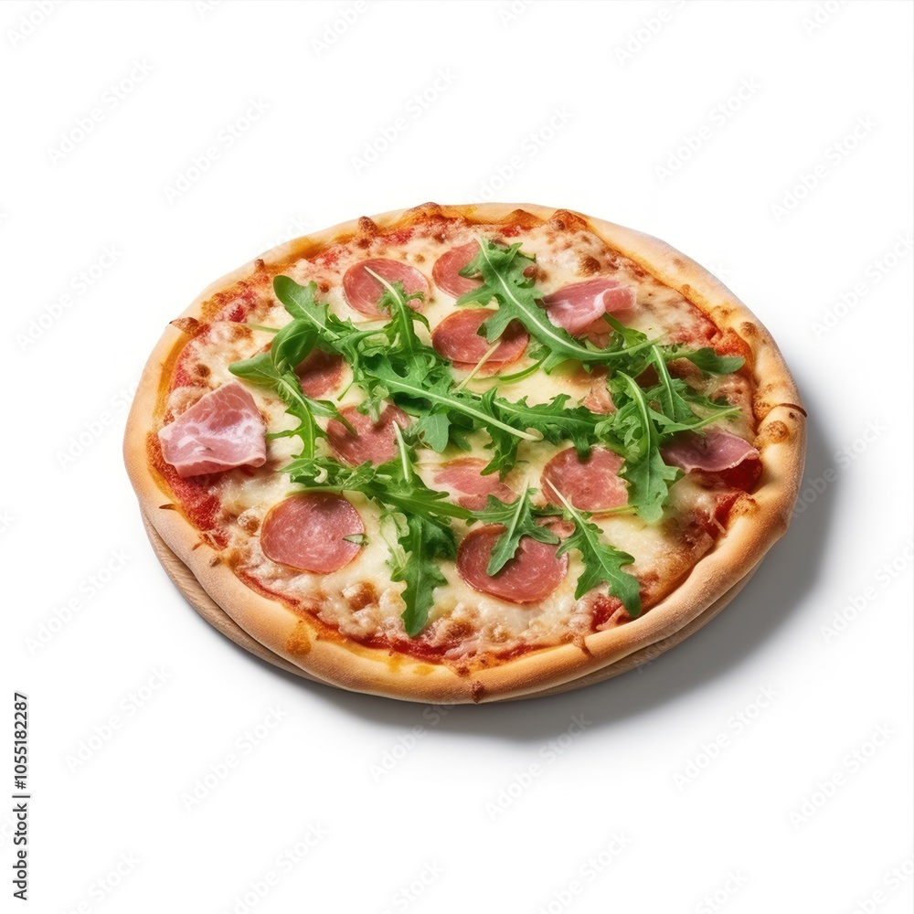 Delicious pizza served on wooden plate isolated on white Delicious pizza served on wooden plate isolated on white