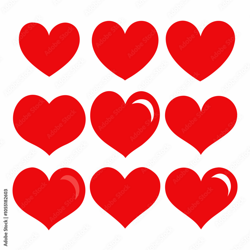 set of red hearts set of red hearts