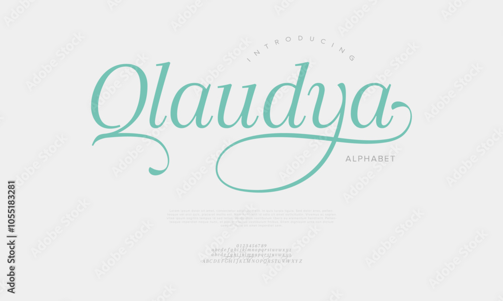 Qlaudya typography beauty fashion elegant minimalist serif italic fonts decorative wedding vintage retro logos. Minimal luxury font alphabet logo. Vector illustration Qlaudya typography beauty fashion elegant minimalist serif italic fonts decorative wedding vintage retro logos. Minimal luxury font alphabet logo. Vector illustration