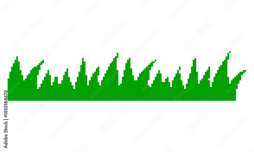 Fototapeta premium Pixel Art Grass Icon. Retro Pixelated Green Grass in Nostalgic 8-bit Style. Isolated Vector Illustration