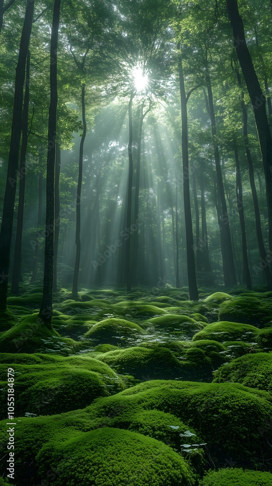 Fototapeta premium rays of light in the forest