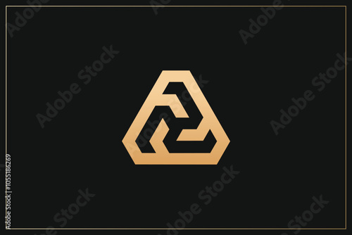 Abstract Minimalist Digital Multimedia Logo Design Gold