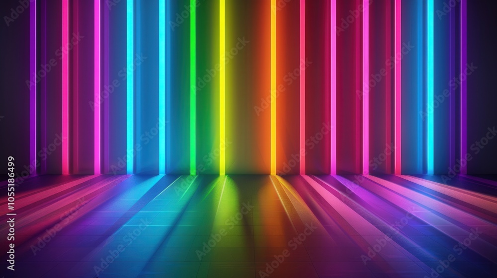 Futuristic Rainbow Spectrum, vibrant light beams radiating in a sleek design, creating an immersive and colorful atmosphere, evoking a sense of wonder and innovation. Futuristic Rainbow Spectrum, vibrant light beams radiating in a sleek design, creating an immersive and colorful atmosphere, evoking a sense of wonder and innovation.