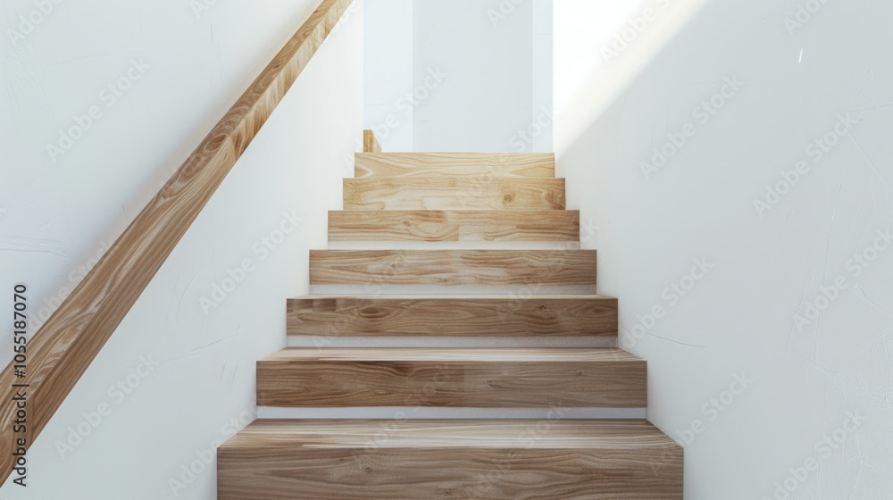 Wooden Stairs in a Minimalist Interior Wooden Stairs in a Minimalist Interior