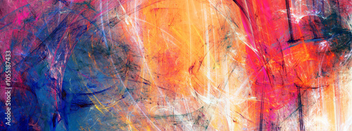 Bright color artistic smears. Abstract painting colorful texture. Modern pain...
