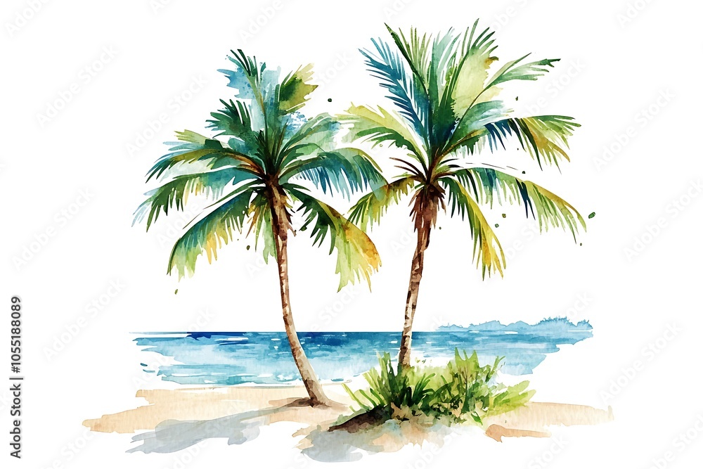 Two Palm Trees on a Beach Two Palm Trees on a Beach