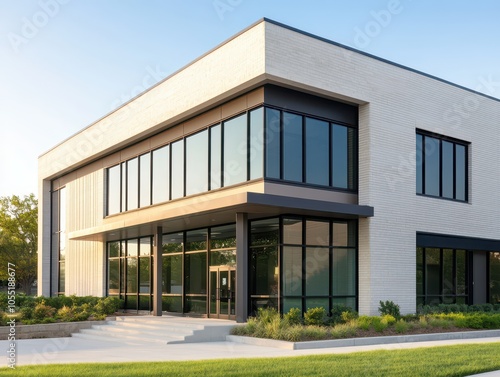 Wallpaper Mural Modern commercial building showcasing sustainable architecture with clean lines and eco-friendly design elements. Torontodigital.ca