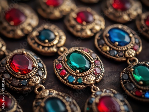 Intricate Antique Jewelry with Bohemian Flair: A Showcase of Detailed Craftsmanship and Timeless Elegance