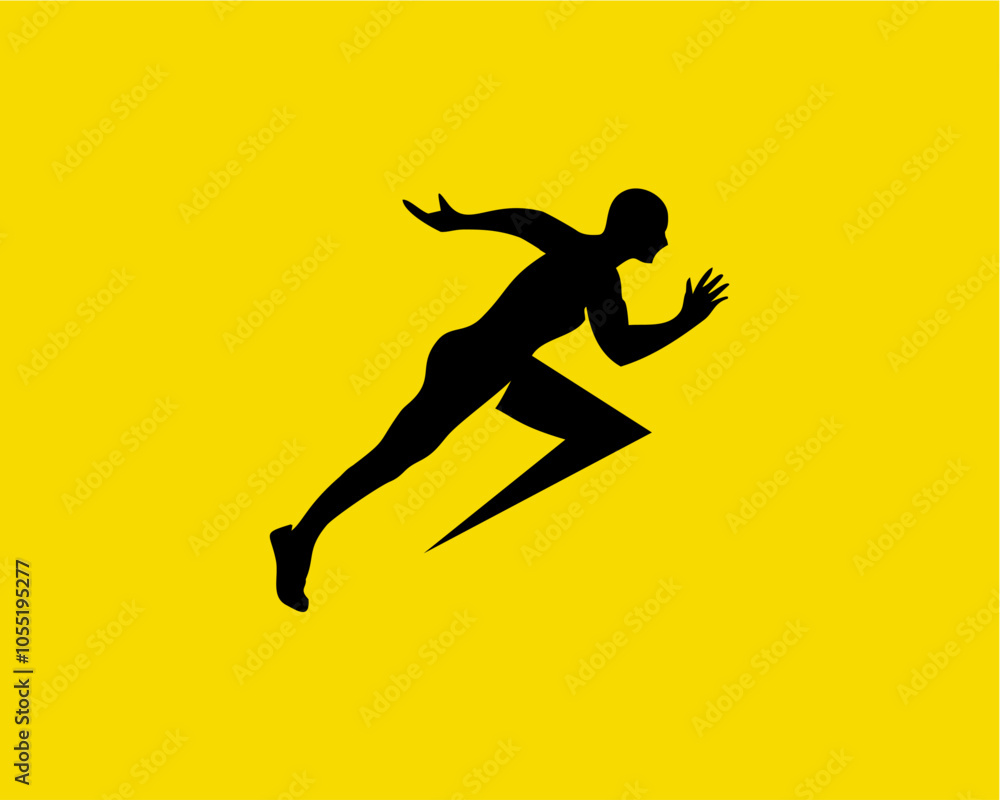 Simple run and energy logo Simple run and energy logo