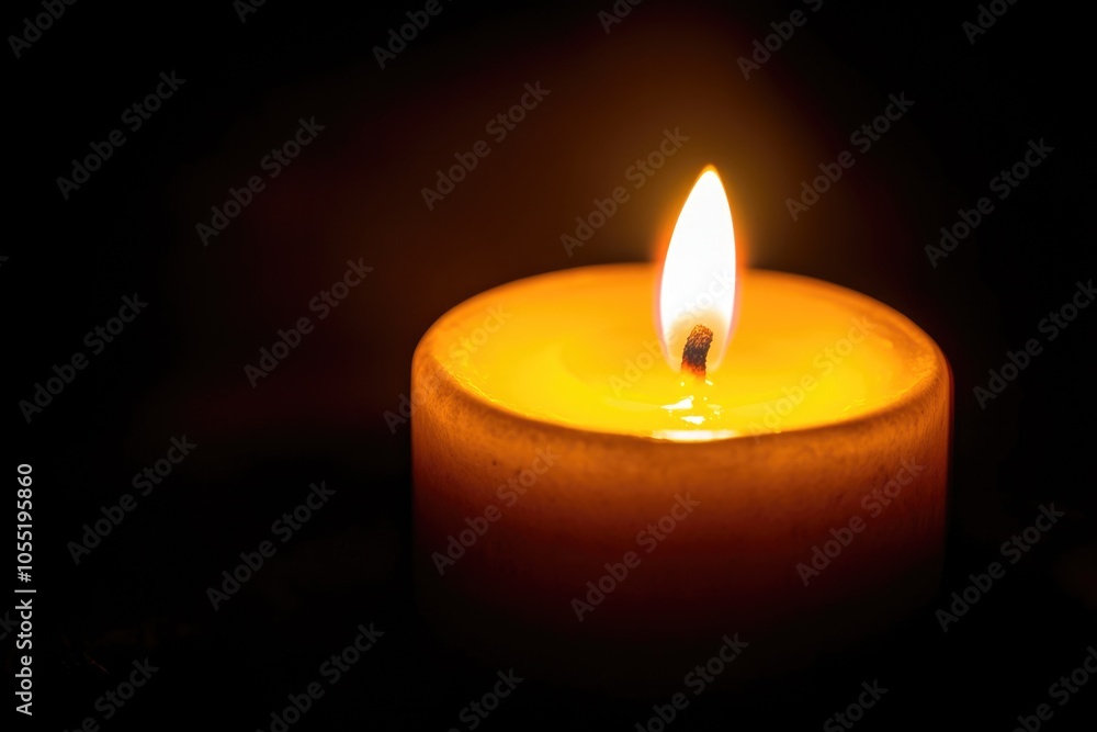 Solitary Flame: A Candle's Dance in the Dark