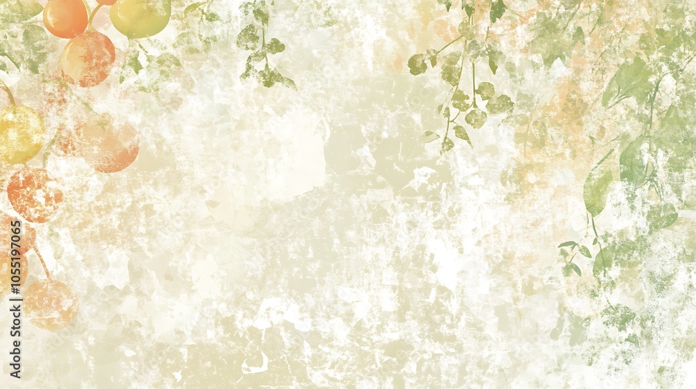 A textured background featuring soft colors and fruit illustrations, ideal for design projects. A textured background featuring soft colors and fruit illustrations, ideal for design projects.