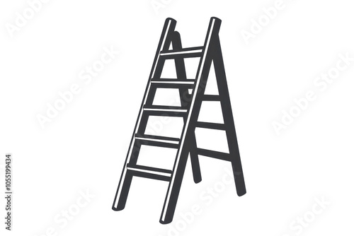 A sturdy metal ladder isolated on a transparent background. perfect for representing construction, safety, and elevation concepts.