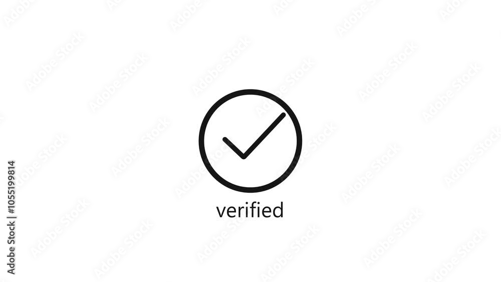 Abstract tick mark icon animation.