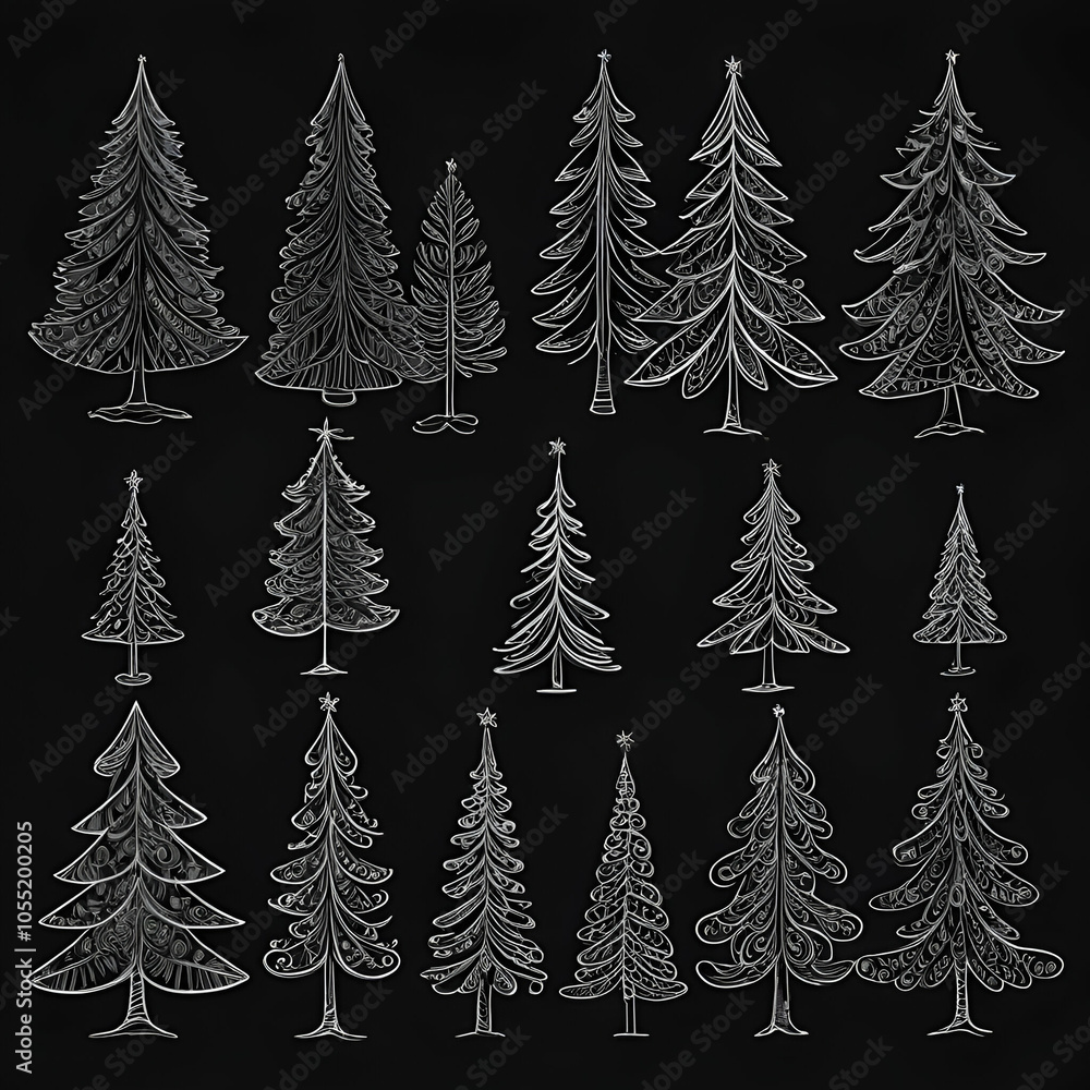 Obraz premium christmas trees background