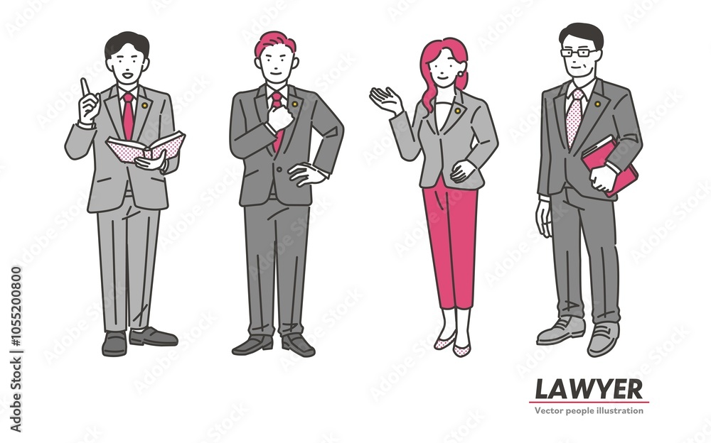 弁護士の男女のアイコンイラストセット Stock Illustration | Adobe Stock