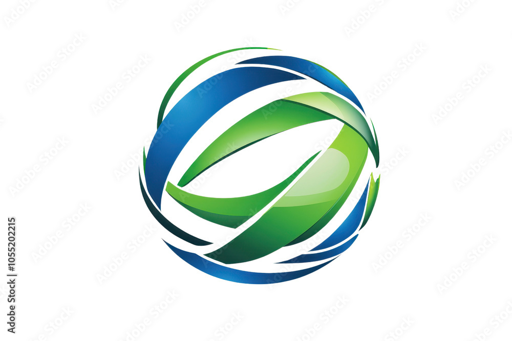 Colorful 3D abstract globe logo with green and blue swirls symbolizing harmony, innovation, and global connection in modern design. Colorful 3D abstract globe logo with green and blue swirls symbolizing harmony, innovation, and global connection in modern design.