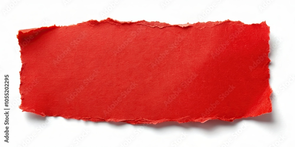 Red paper sticker with torn edges isolated on white background, red, paper, sticker, torn, edges, isolated, white background, label Red paper sticker with torn edges isolated on white background, red, paper, sticker, torn, edges, isolated, white background, label