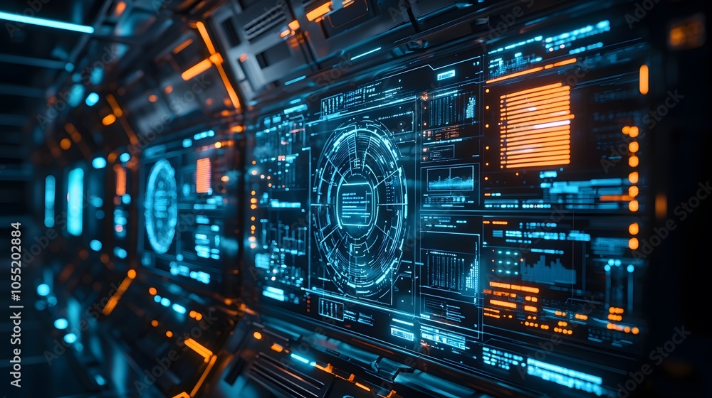 Futuristic Hologram Display of Protected Data