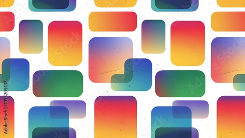 Wallpaper Mural Seamless white pattern with colorful translucent uneven rectangles Torontodigital.ca