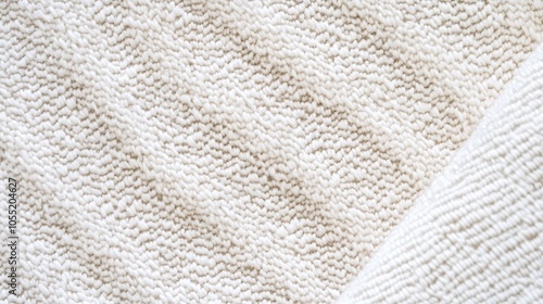 A close-up of a textured, light-colored fabric, showcasing its intricate pattern.